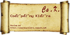 Csépány Klára névjegykártya
