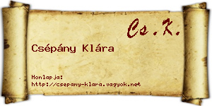 Csépány Klára névjegykártya